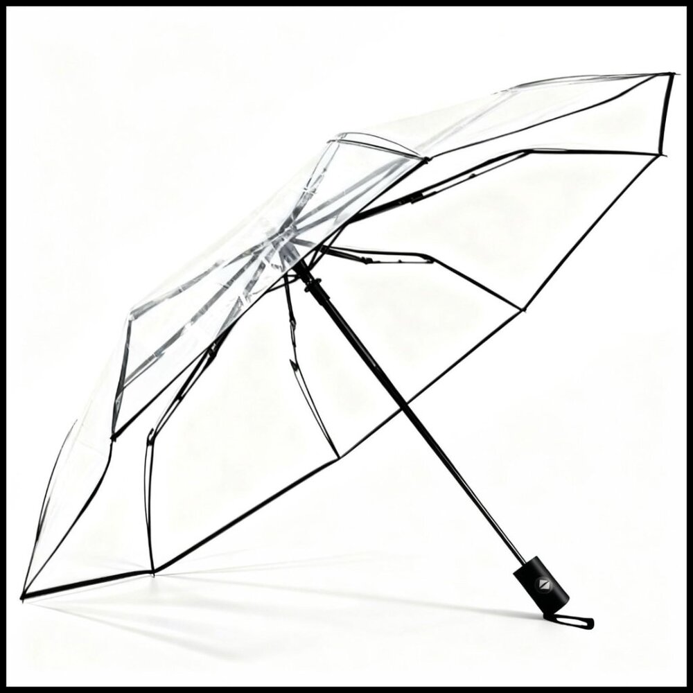 Automatic Clear Umbrella Large Transparent Foldab… - image 1
